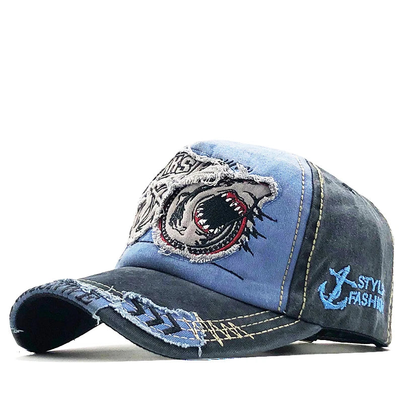 Unisex Cotton Operability Cap, 6A Back Hat, Aviation Bone Shark, Casual Gorras Cap, Men's Operability Hats, New