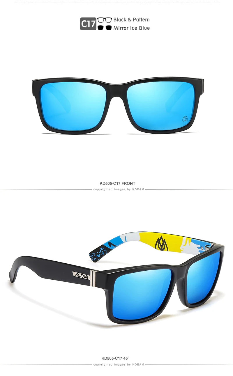 Lunettes de soleil sport polarisées — couleurs choquantes, conduite extérieur, photochromiques, avec boîte