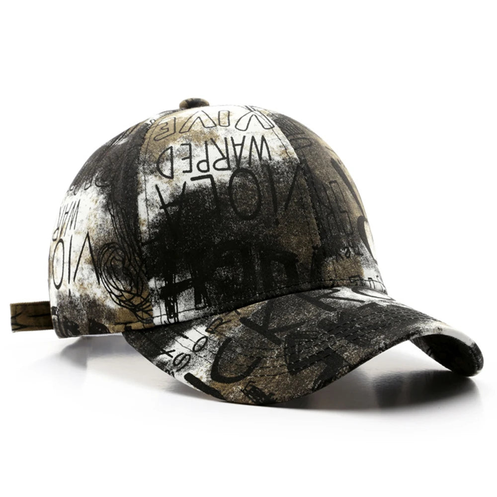 Casquette de baseball noir et rouge graffiti — snapback, hip-hop, trucker, streetwear (v2)