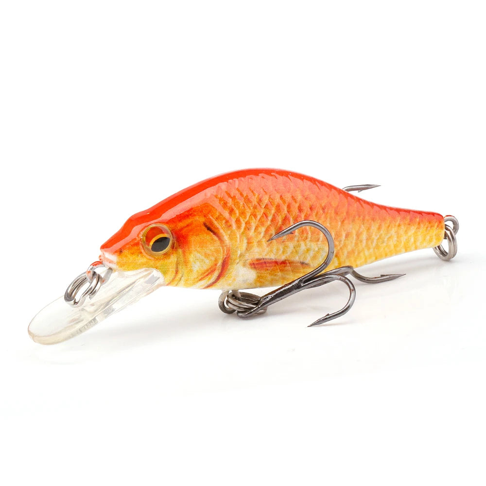 GOBASS 50/70/90mm manivelle leurre de pêche vairon noir filature leurres pour la pêche flottant Wobbler pour brochet japon appât artificiel