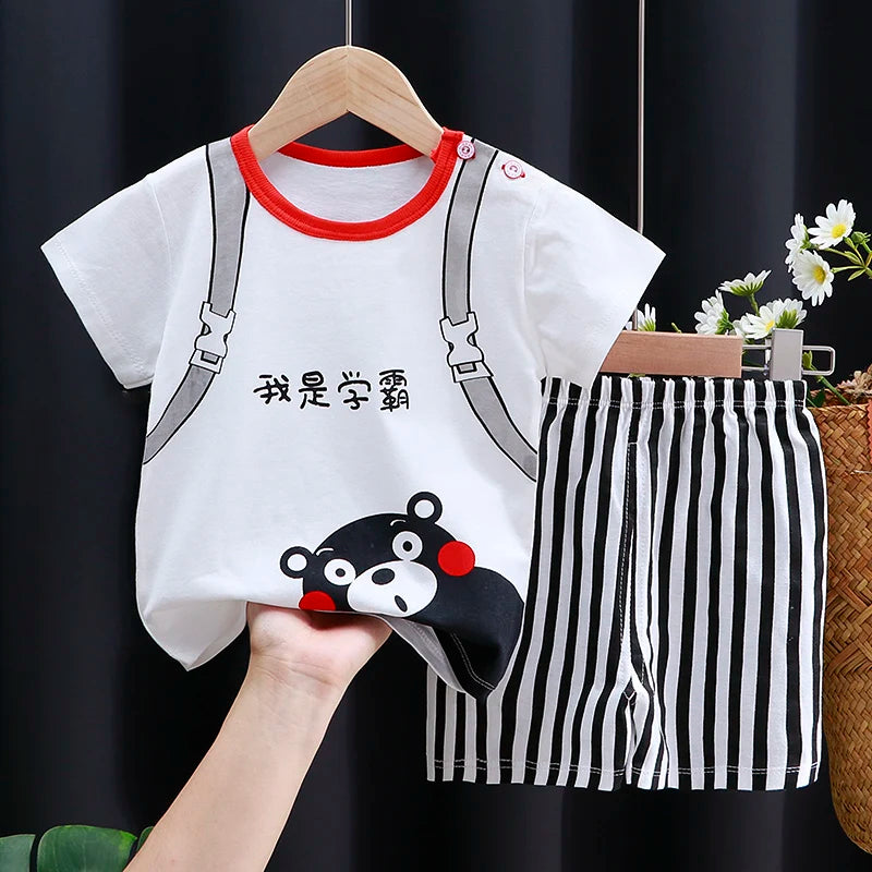 Baby boy/girl clothes set T-shirt + shorts summer clothes cotton cartoon casual boys tracksuit kids baby clothes set