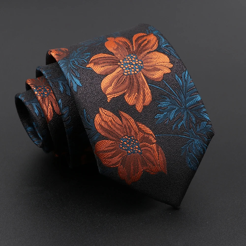 New Men's Floral Tie Feather Elk Geometric Pattern Red Blue Ties Leisure Business Daily Wear Tie Wedding Party Gift