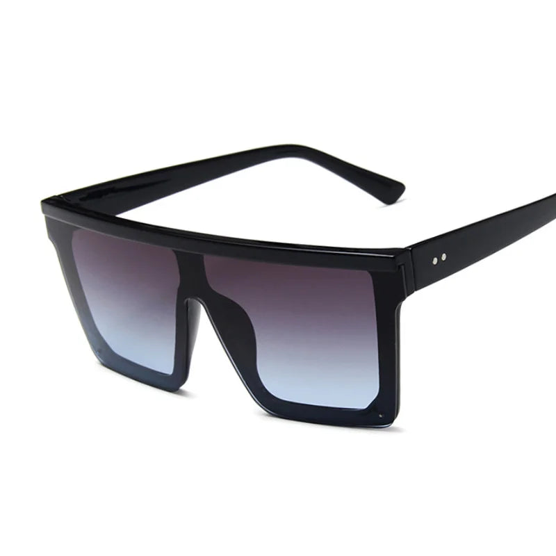 Lunettes de soleil rétro vintage carrées noires — hommes et femmes, mode