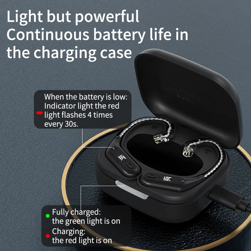 KZ AZ09 HD Bluetooth gancho de oreja cable de auricular cable de actualización inalámbrico HIFI con estuche de carga