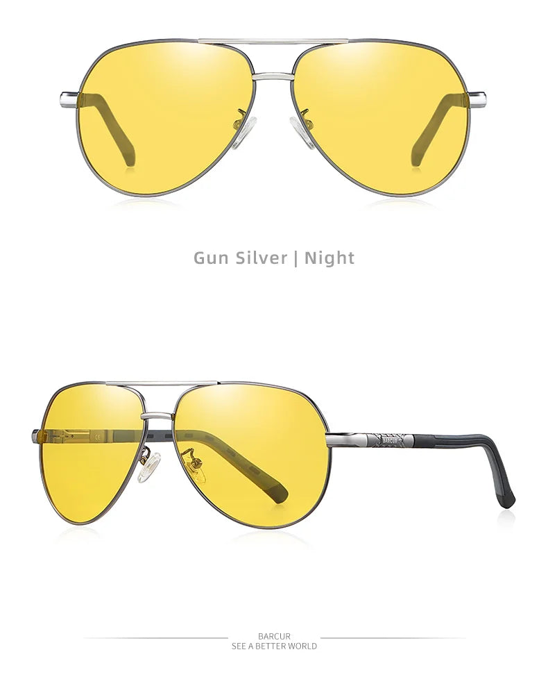 Lunettes de soleil photochromiques homme polarisées — jour/nuit, caméléon, anti-éblouissement, UV