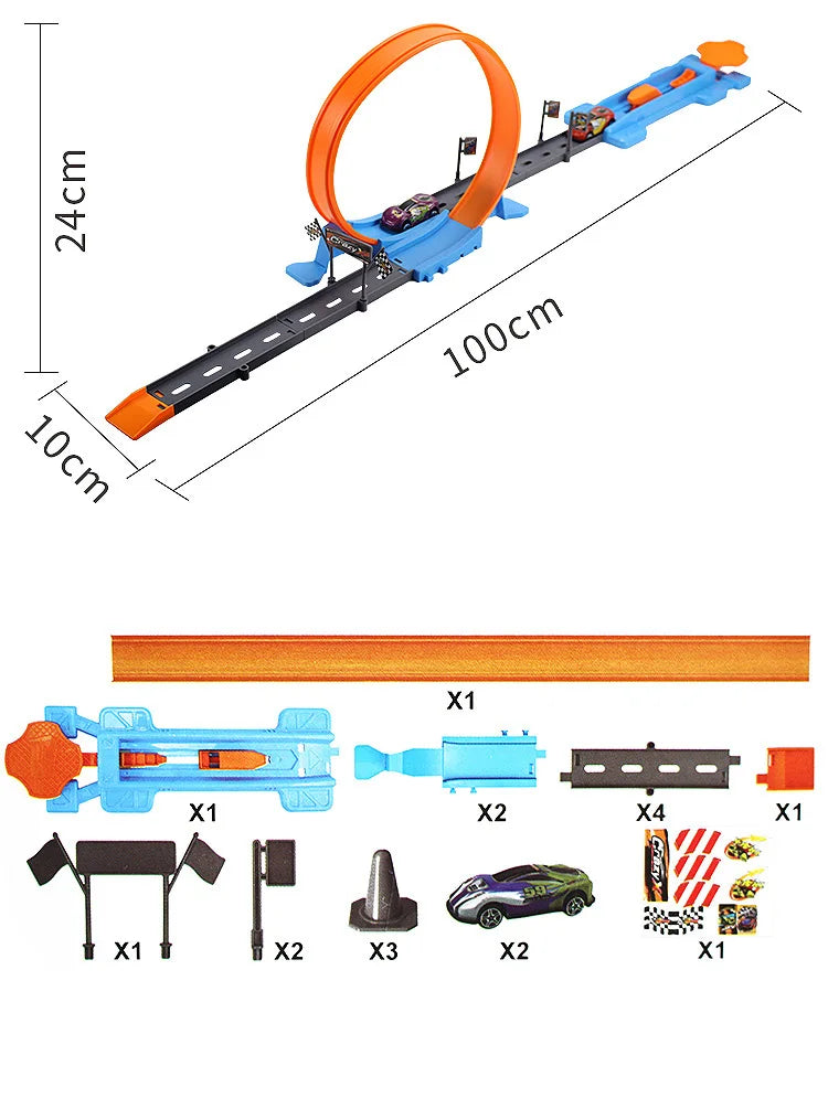 Cascadeur vitesse Double voiture roues modèle jouets pour enfants piste de course bricolage assemblé Rail Kits éducatif interactif garçon enfants jouet