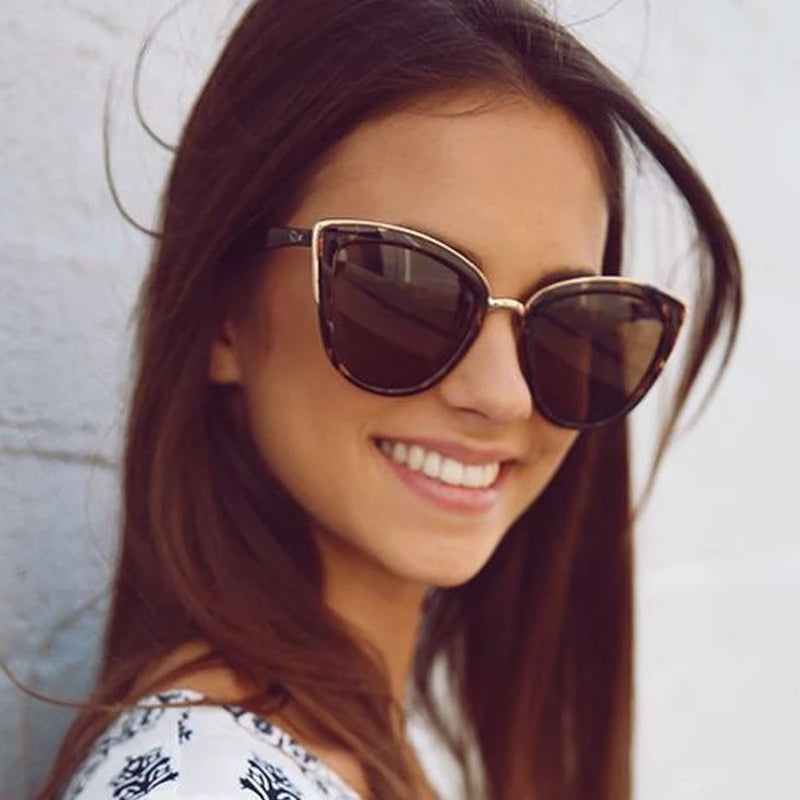 Women's Cat Eye Sunglasses, Classic Mirror, Vintage, Cat Eye Frame, Nickel, Outdoor