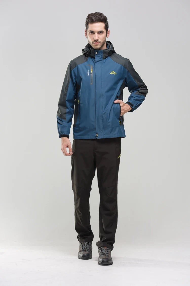 TRVLWEGO Camping randonnée veste hommes automne Sports de plein air manteaux escalade Trekking coupe-vent voyage imperméable vestes noir