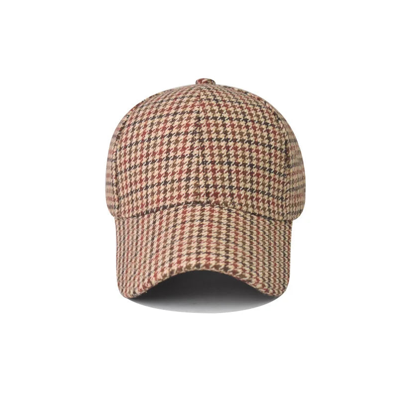 Gorras de béisbol a cuadros de lujo FS para hombres, sombrero vintage marrón de pata de gallo para mujeres, gorra de camionero de algodón estilo streetwear, gorra de mujer 2026