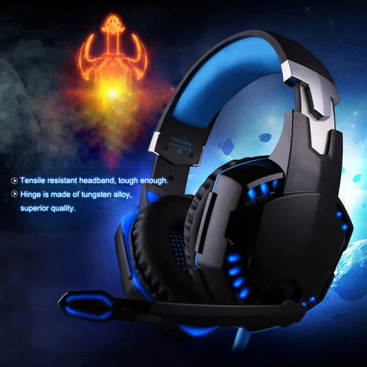 Auriculares estéreo para juegos con bajos y micrófono, auriculares con cable para PC, ordenador, máquina de juegos, jugador