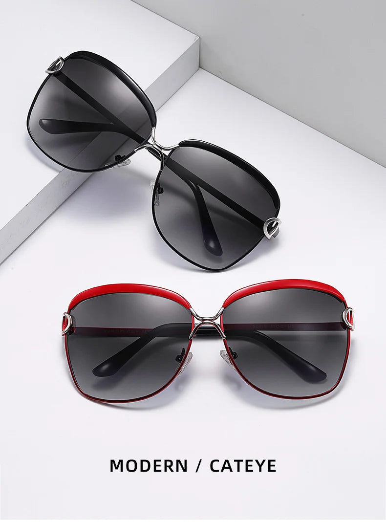 Lunettes de soleil femmes polarisées — lentille dégradée, rondes, carré