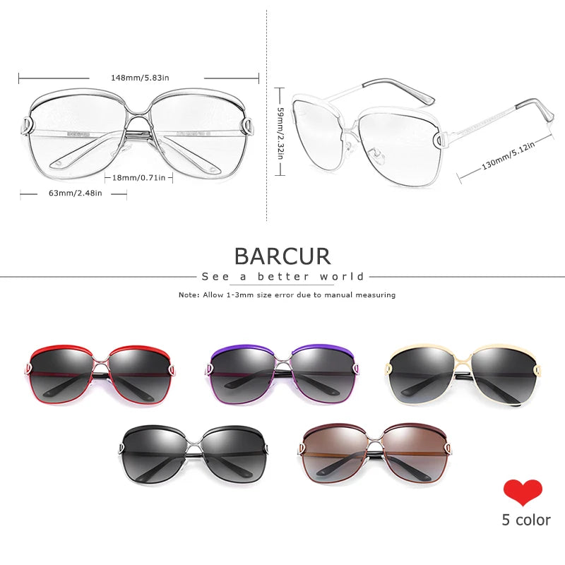 Lunettes de soleil femmes polarisées — lentille dégradée, rondes, carré