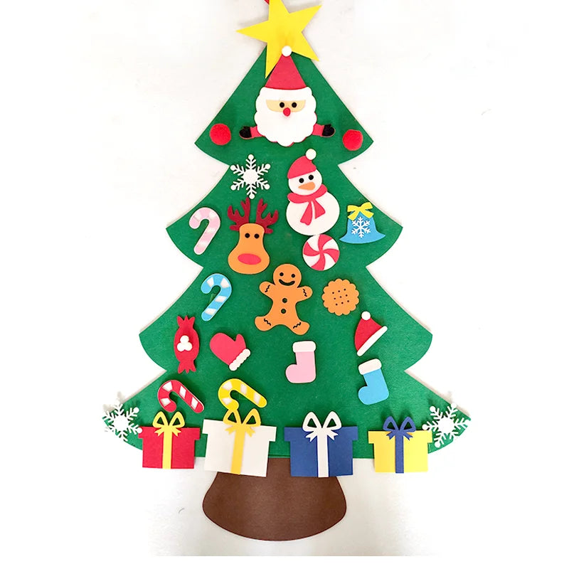 Arbre de noël en feutre, décoration pour la maison, nouvel an 2022, ornements de noël, cadeaux pour enfants, DIY