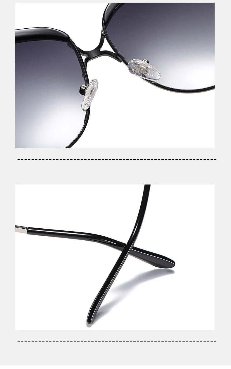 Lunettes de soleil femmes polarisées — lentille dégradée, rondes, carré