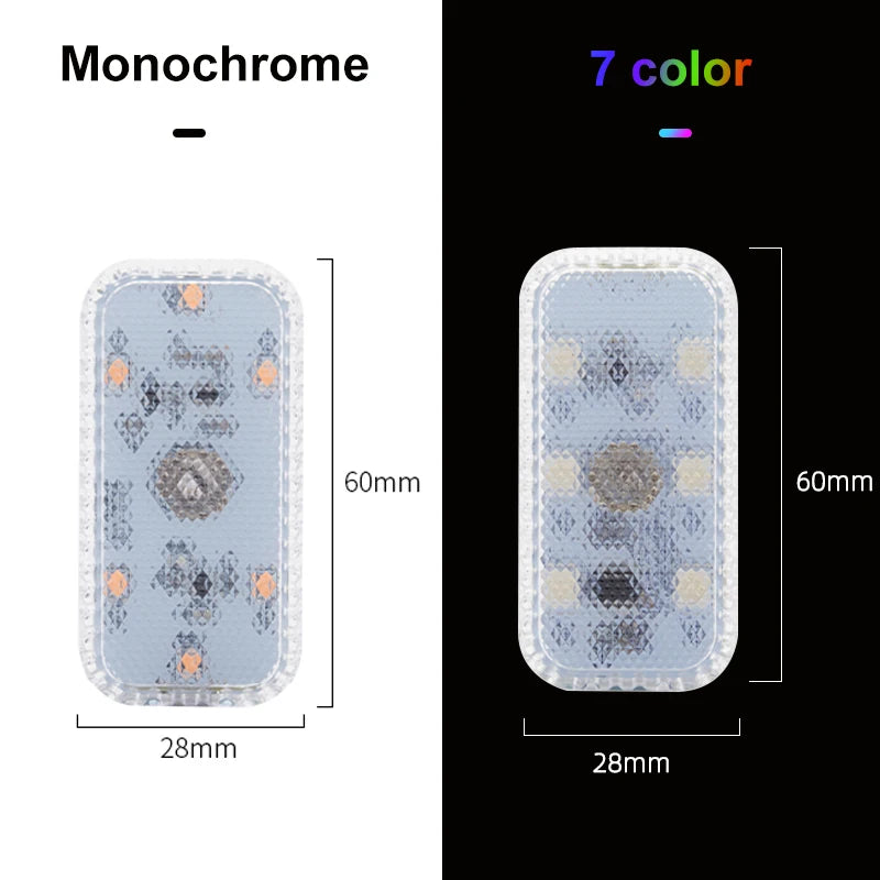 LED táctil mini luz inalámbrica para coche, iluminación interior, auto, techo, lámpara de lectura para puerta, pie, maletero, guantera, carga USB