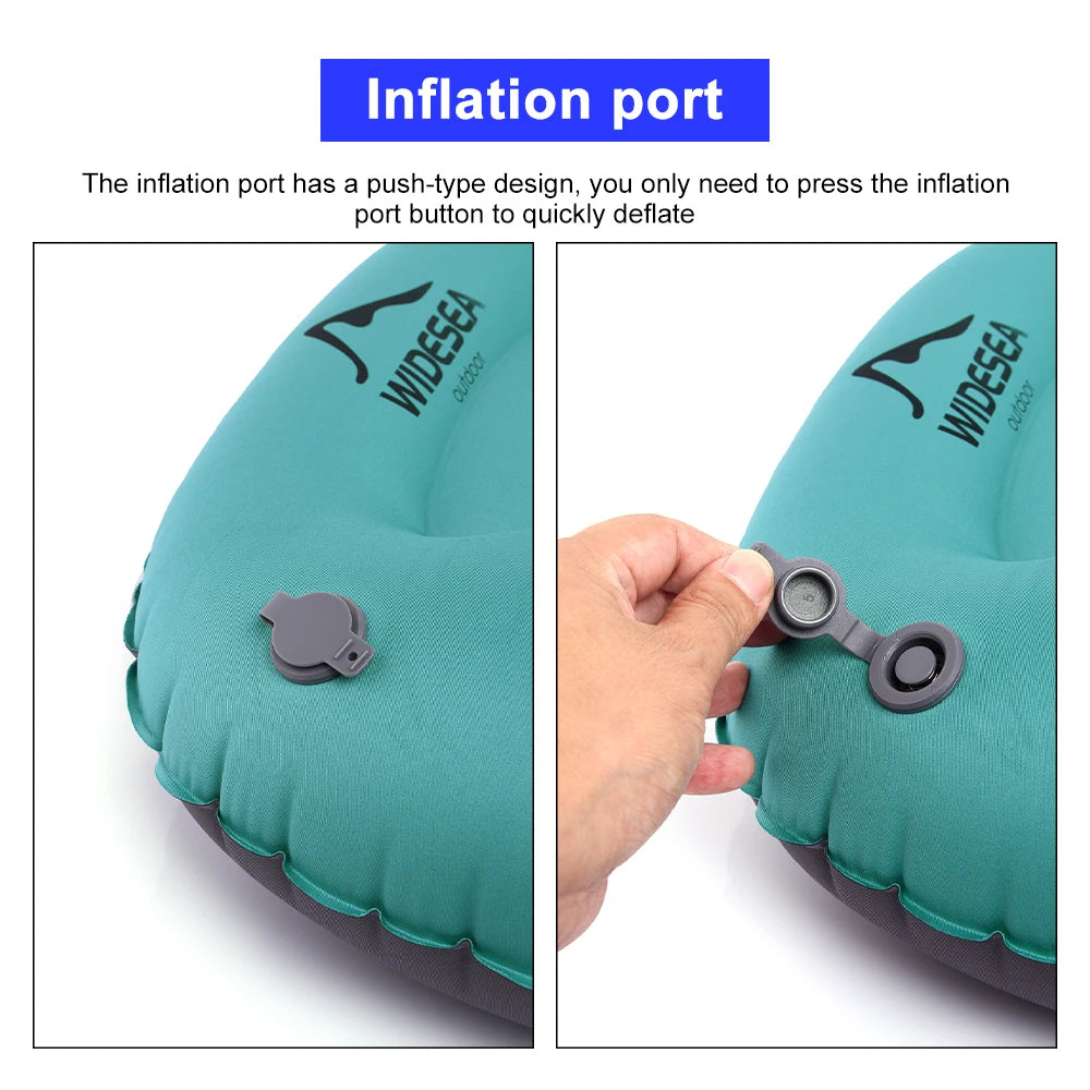 Widesea – oreiller gonflable Portable, équipement de Camping, coussin d'air pliable et compressible, protection extérieure, équipement de couchage pour le tourisme