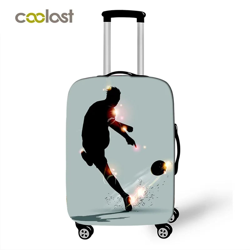 Housse de Protection Valise Imprimé Football — Polyester Spandex Tailles S/M/L