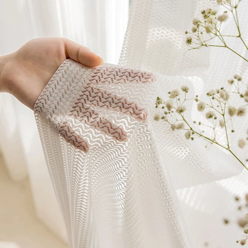 Rideaux en tulle blanc transparent pour fenêtre, rideaux en voile de style moderne pour salon, chambre à coucher, cuisine, sur mesure