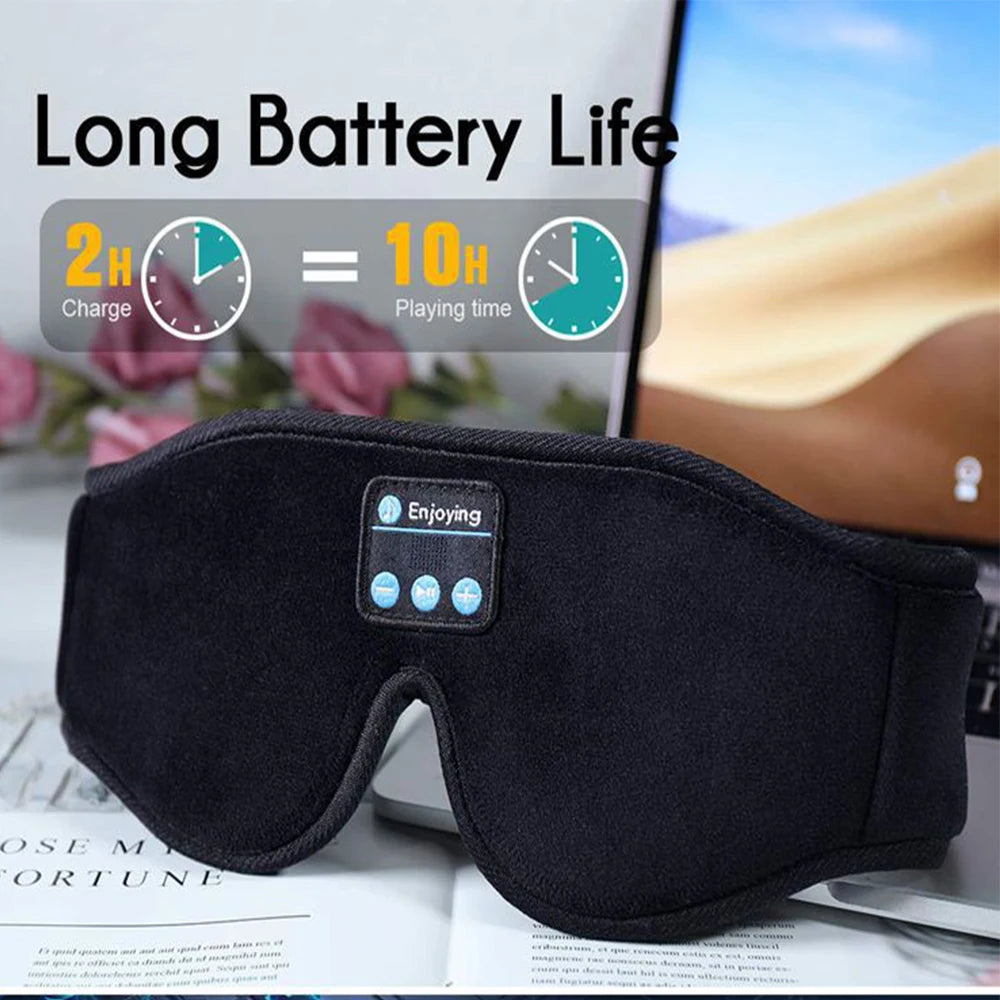 Auriculares inalámbricos Bluetooth 3D para dormir con altavoz HD integrado, máscara de ojos, música y auriculares para dormir