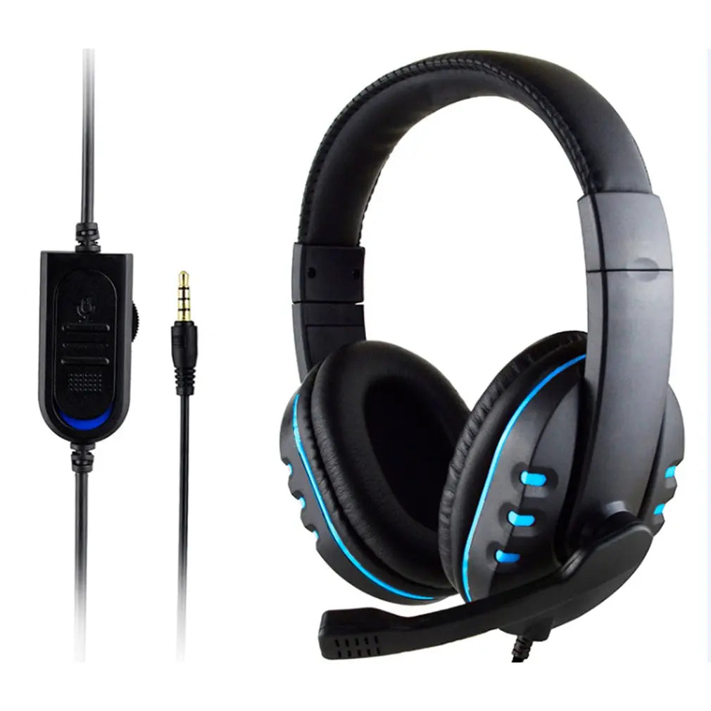 3.5mm Wired Headset Gaming Headphones Music for PS4 PlayStation 4 PC Game Chat Computer with Microphone