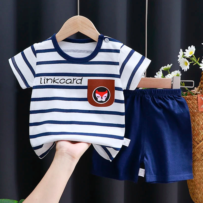 Baby boy/girl clothes set T-shirt + shorts summer clothes cotton cartoon casual boys tracksuit kids baby clothes set