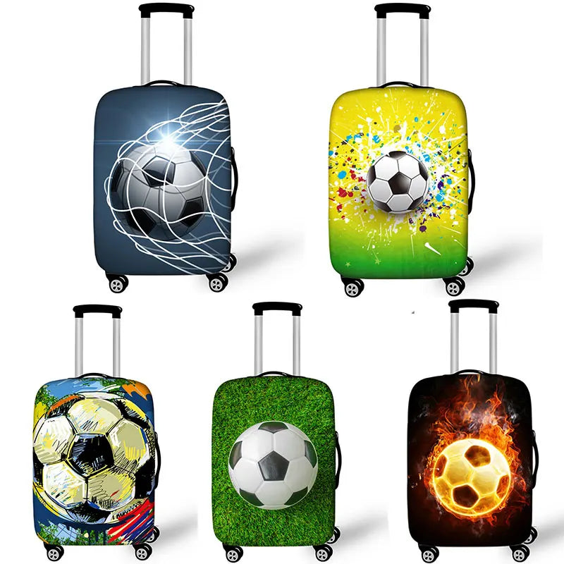 Housse de Protection Valise Imprimé Football — Polyester Spandex Tailles S/M/L