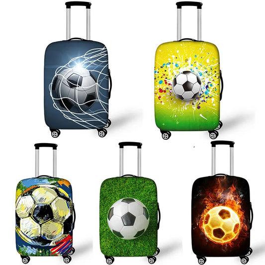 Footprint ball print luggage cover, fire trolley luggage protector for men and boys, travel accessories, elastic luggage cover