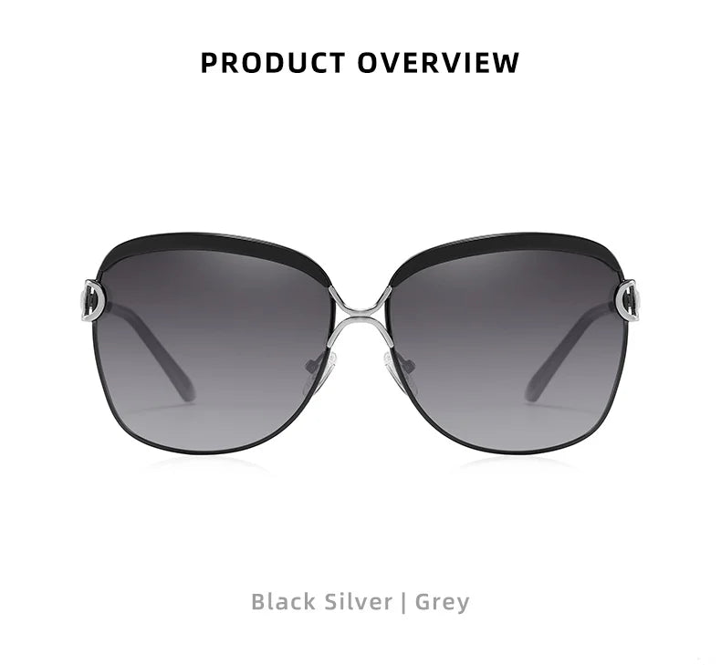 Lunettes de soleil polarisées femme — dégradé, lentille ronde, carré, luxe