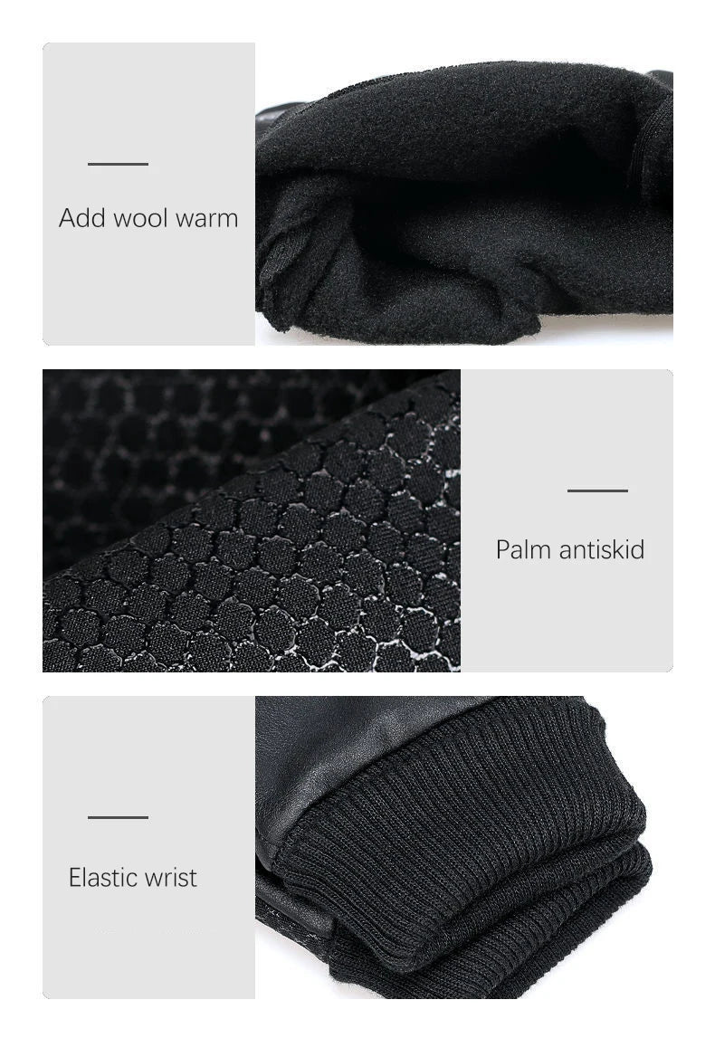Gants pour hommes automne cyclisme hiver deux doigts velours chaud antidérapant mâle imperméable sport écran tactile randonnée gants de pêche