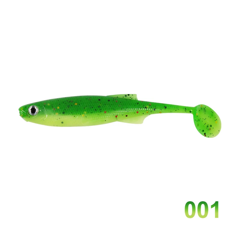 D1 - Lote de cebos blandos de silicona para pesca, pack de señuelos para atrapar peces como lubinas, lucios y percas, material para pescar, 75mm/100mm, 5 piezas por lote, 2020