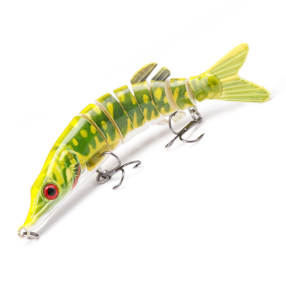 Leurre coulant rigide GOBASS composé de 8 sections articulées, appât artificiel wobbler idéal pour la pêche au brochet, 100/125mm