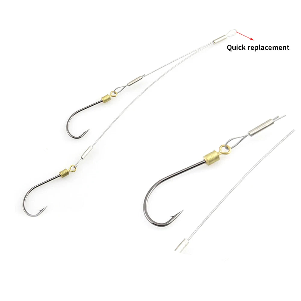 Leader de fil d'acier avec ligne de pêche à percussion, accessoires de pêche, 15/22 cm, 4 pièces
