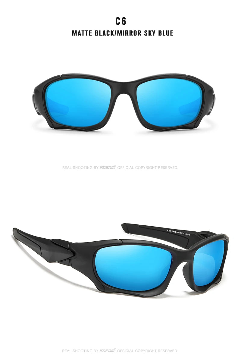 Lunettes de Soleil Sport Polarisées — Lentille Bouclier, Cadre Résistant, Plein Air, Unisexe