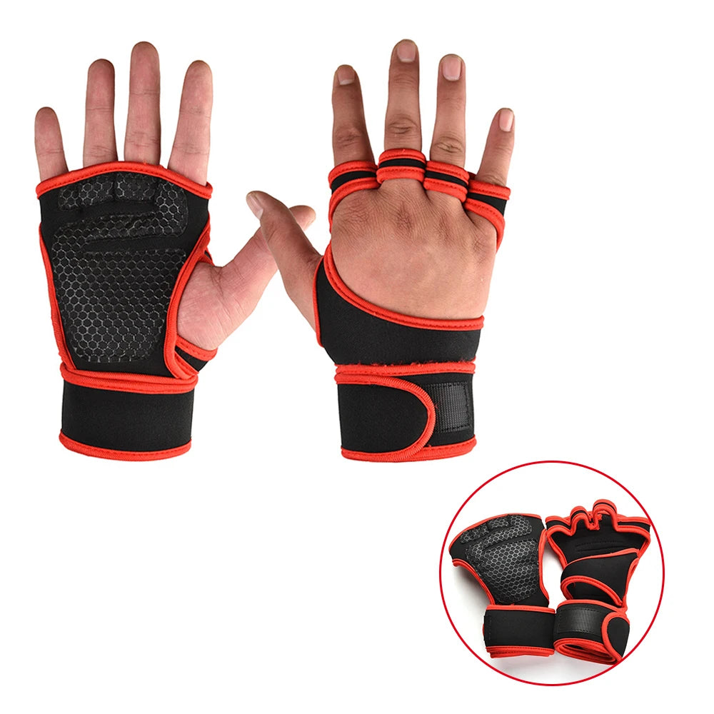 Guantes de entrenamiento deportivo para hombres y mujeres, guantes de entrenamiento, fitness, musculación, levantamiento de pesas, gimnasio, protección de manos, muñecas y palmas