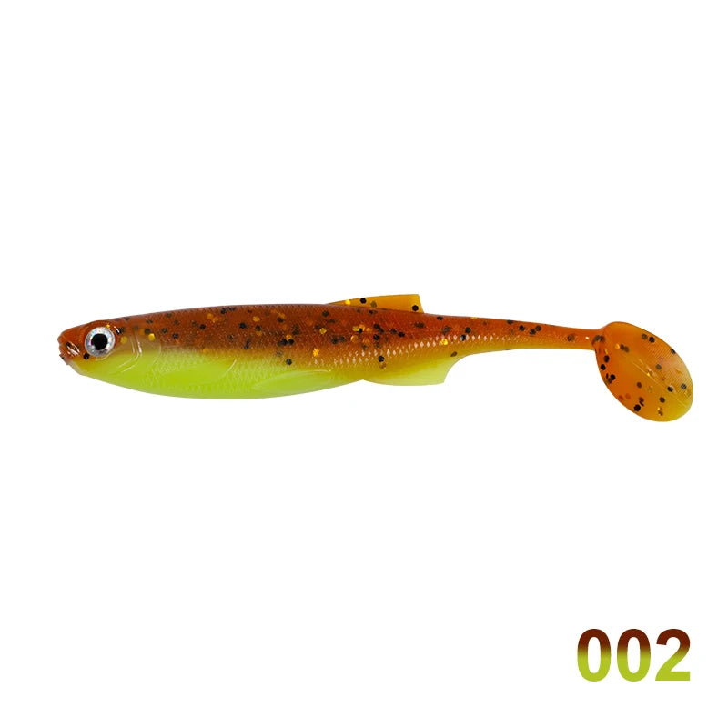D1 - Lote de cebos blandos de silicona para pesca, pack de señuelos para atrapar peces como lubinas, lucios y percas, material para pescar, 75mm/100mm, 5 piezas por lote, 2020
