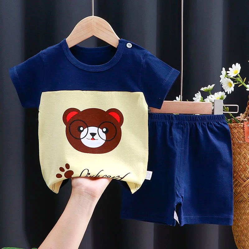 Baby boy/girl clothes set T-shirt + shorts summer clothes cotton cartoon casual boys tracksuit kids baby clothes set