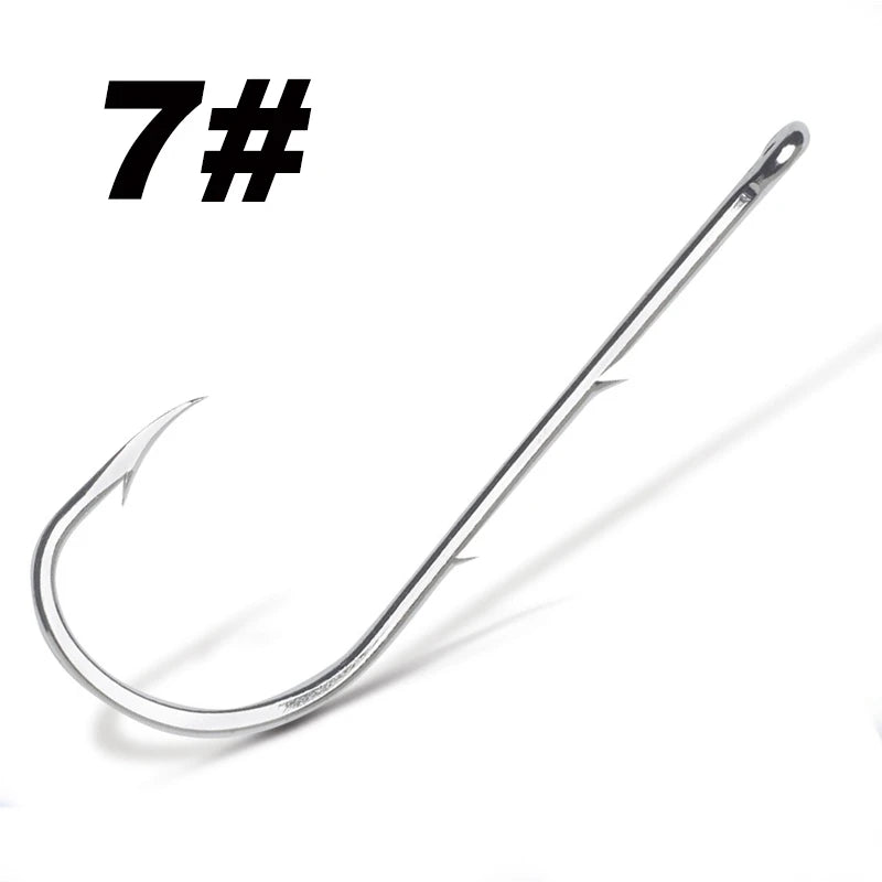 Hameçon de pêche à tige longue, 50 pièces/lot, appât vivant avec Double appât, barbes en acier à haute teneur en carbone avec hameçons antirouille