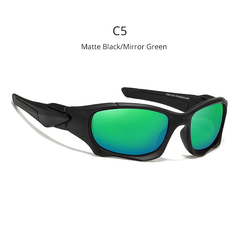 Lunettes de Soleil Sport Polarisées — Lentille Bouclier, Cadre Résistant, Plein Air, Unisexe
