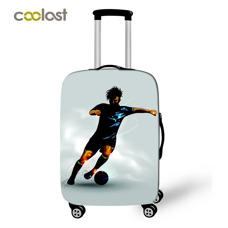 Housse de Protection Valise Imprimé Football — Polyester Spandex Tailles S/M/L