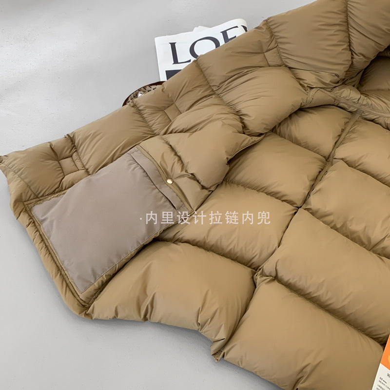 Doudoune Capuche 90% Duvet Canard Blanc Femme — Gilet Décontracté, Hiver 2024