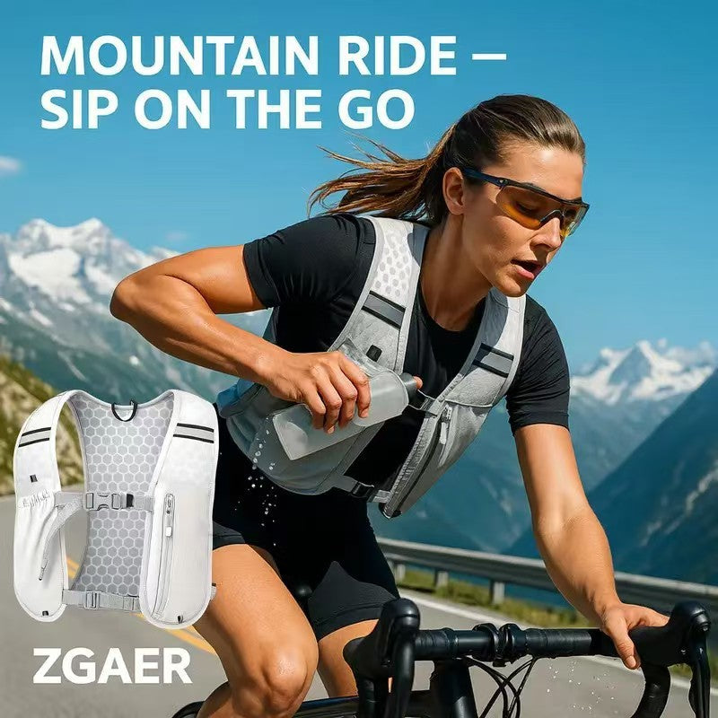 Ventes d'usine course hydratation gilet sac à dos pour randonnée cyclisme Marathon léger eau poitrine Pack avec poche de rangement pour téléphone