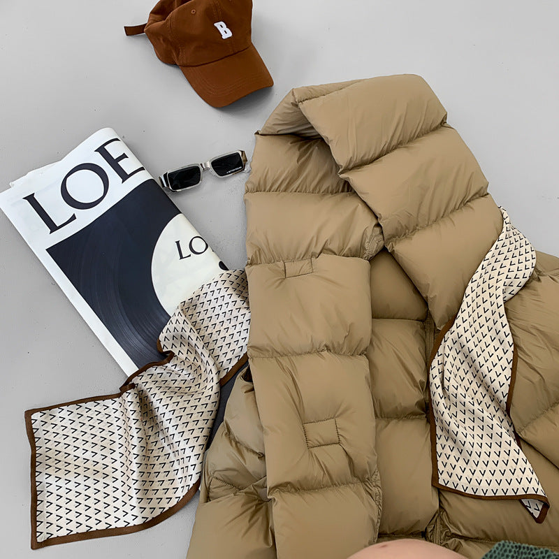 Doudoune Capuche 90% Duvet Canard Blanc Femme — Gilet Décontracté, Hiver 2024