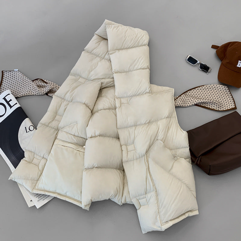 Doudoune Capuche 90% Duvet Canard Blanc Femme — Gilet Décontracté, Hiver 2024