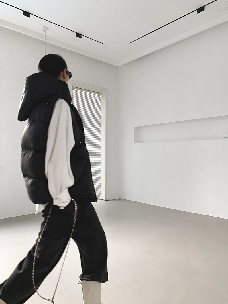 Doudoune Capuche 90% Duvet Canard Blanc Femme — Gilet Décontracté, Hiver 2024