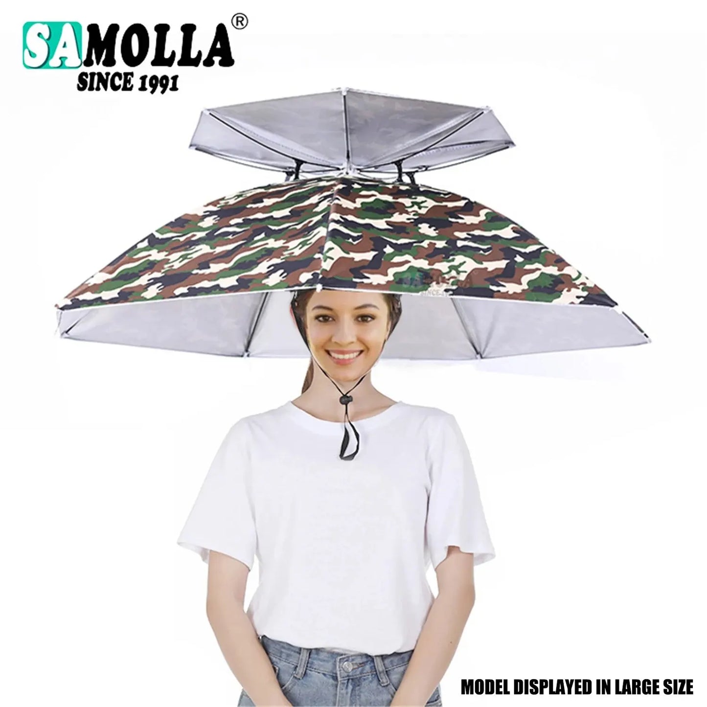 Chapeau parapluie de pluie pliable, pare-soleil imperméable, couvre-chef de pêche, chapeaux de tête de plage, Double couche, Protection UV, Protection solaire
