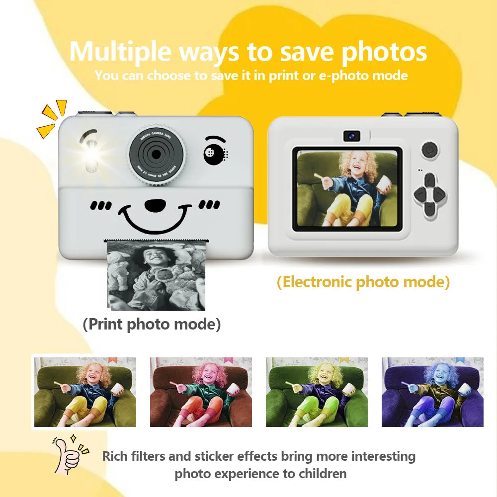 Cámara instantánea para niños con tarjeta de memoria de 32 GB, fotos, vídeos y juegos de puzle y música, regalo perfecto para niños y niñas de 4 años en adelante