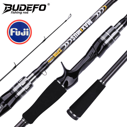 BUDEFO MAXIMUS leurre canne à pêche 1.8m 2.4m 3.0m30T carbone filature Baitcasting FUJI Guide voyage leurre canne 3-50g ML/M/MH