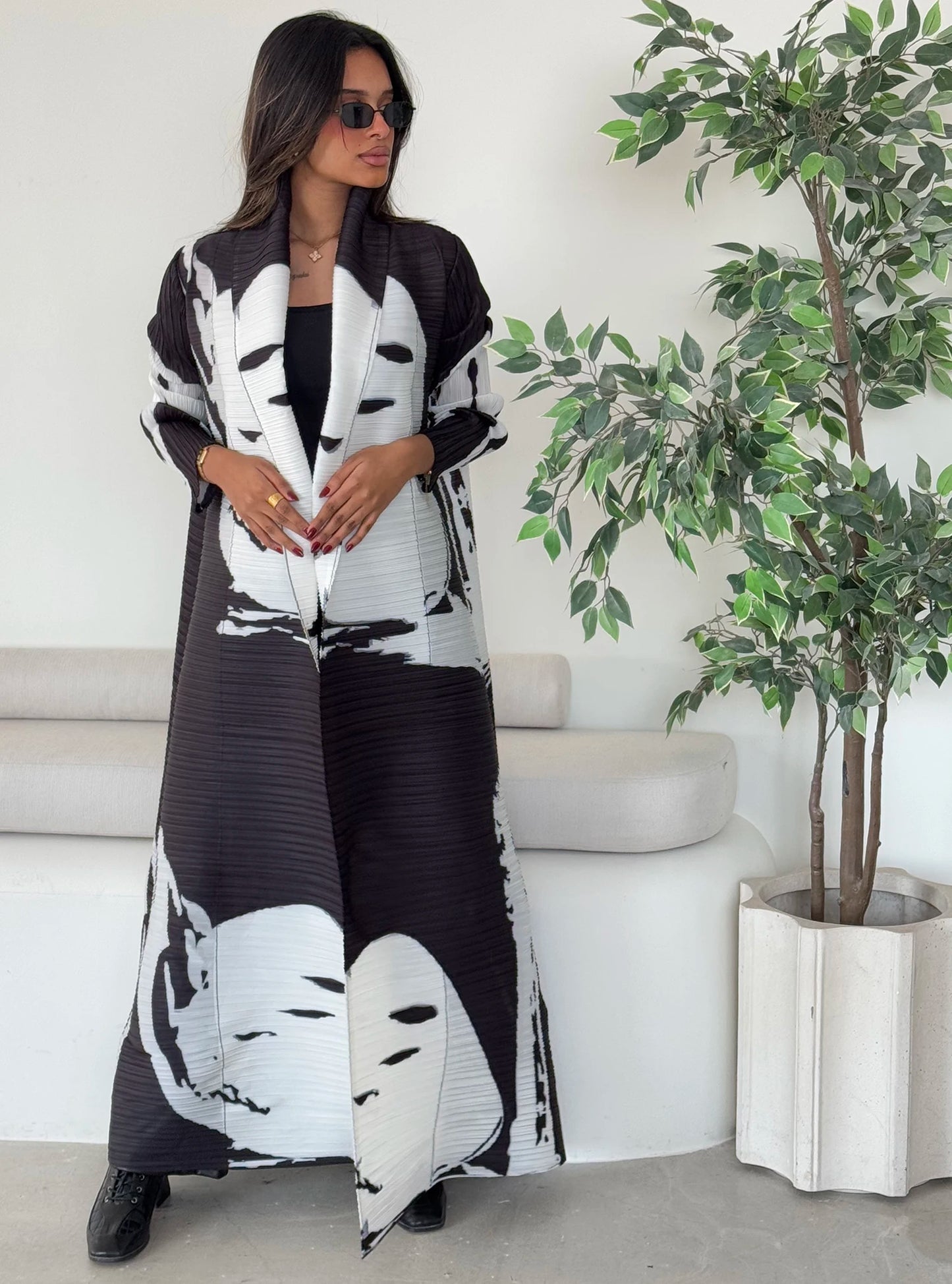 KAF femmes mode Abaya Vintage imprimé Cardigan conception ample grande taille élégante femme luxe Robe printemps automne modèle