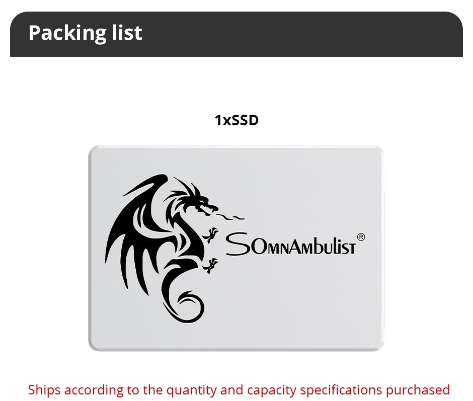 SomnAmbulist SSD 2.5 64GB 128GB 256GB 512GB pour ordinateur portable de bureau disque SSD Sata3 120GB 240GB 480GB