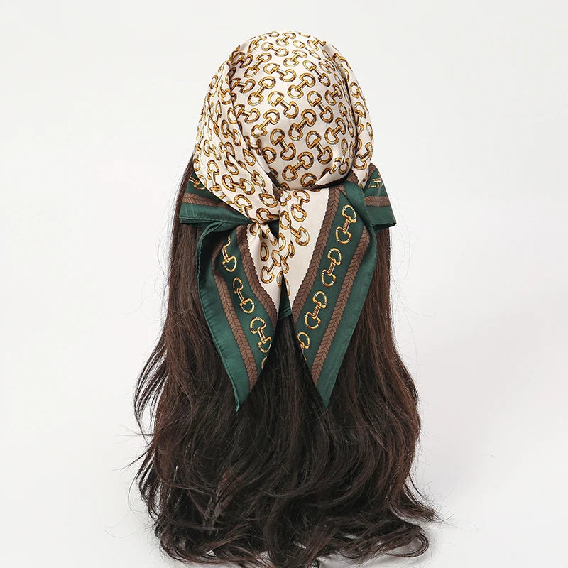 Foulard carré hijab pour femme imprimé populaire — étoles plage, châle, bandeau cheveux